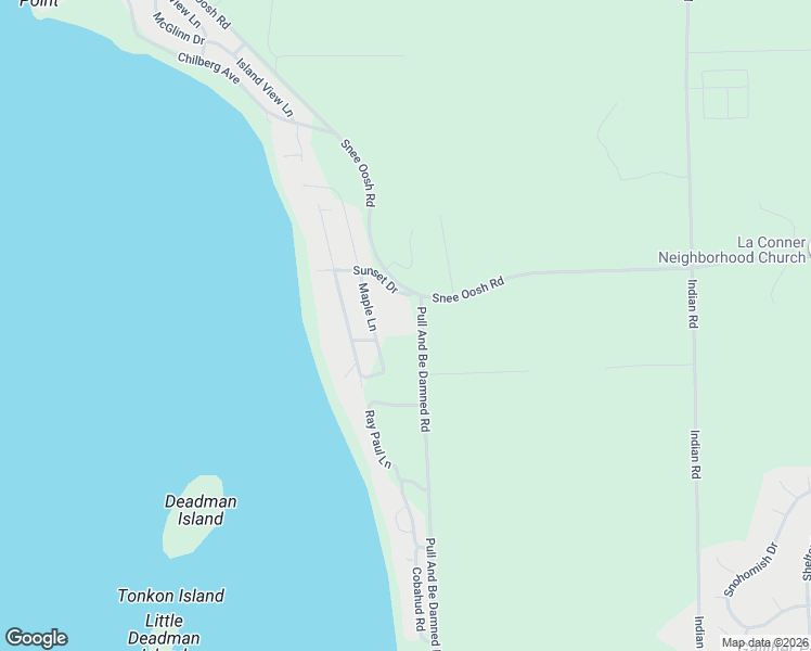 map of restaurants, bars, coffee shops, grocery stores, and more near 17483 Maple Lane in La Conner