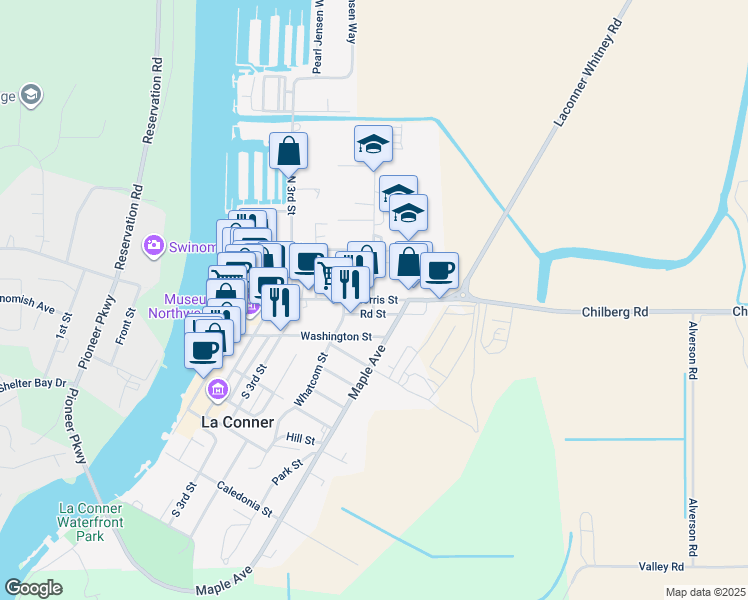 map of restaurants, bars, coffee shops, grocery stores, and more near 502 North 6th Street in Mount Vernon