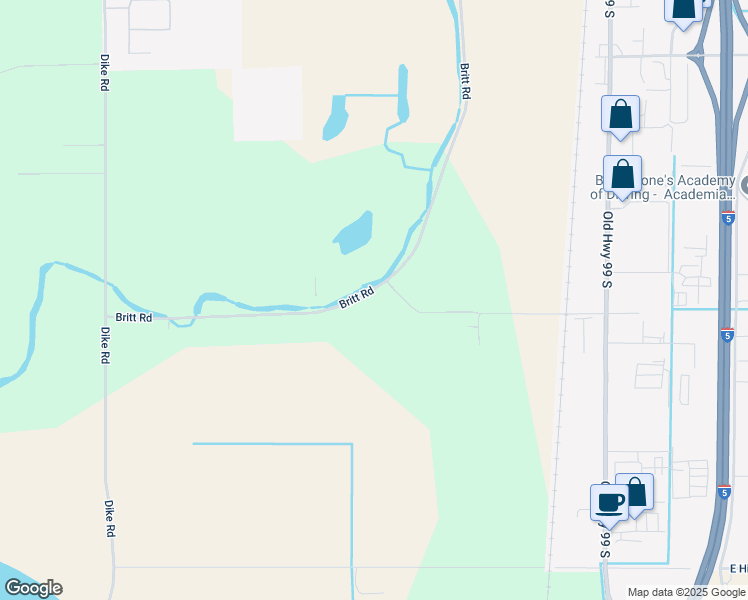 map of restaurants, bars, coffee shops, grocery stores, and more near 17243 Britt Road in Mount Vernon