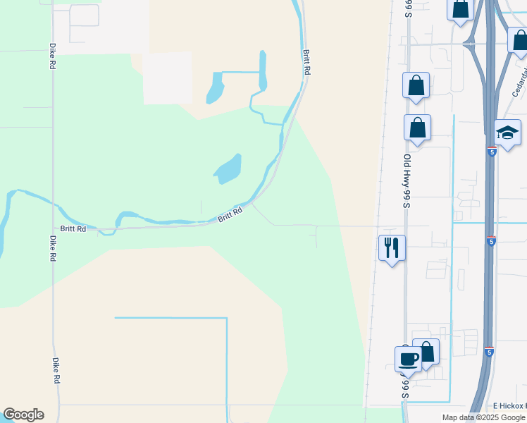 map of restaurants, bars, coffee shops, grocery stores, and more near 17215 Britt Road in Mount Vernon