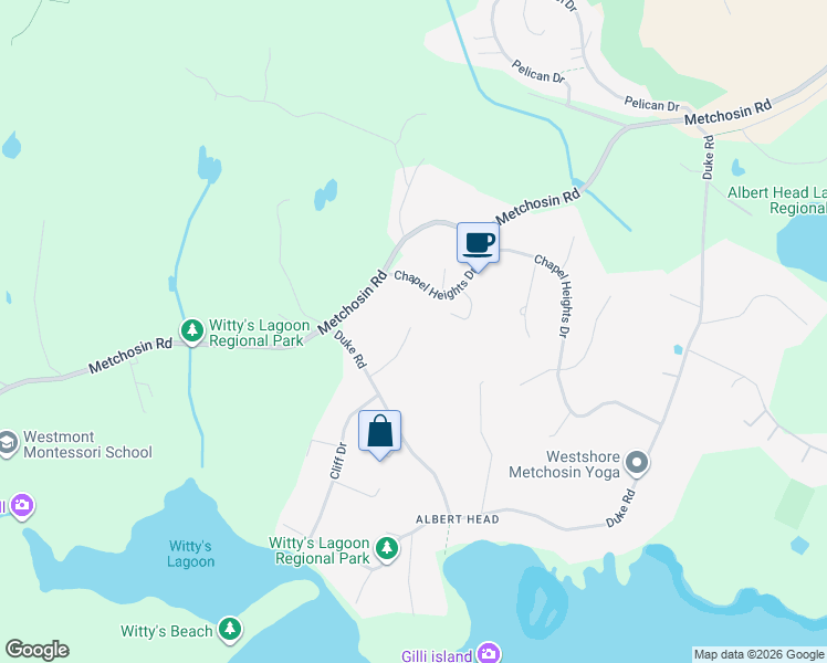 map of restaurants, bars, coffee shops, grocery stores, and more near 3869 Branson Road in Victoria