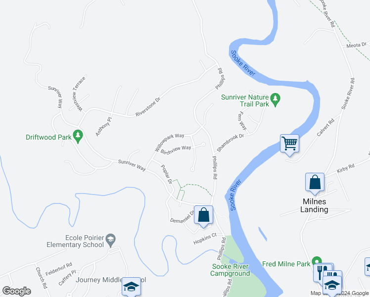 map of restaurants, bars, coffee shops, grocery stores, and more near 6443 Birchview Way in Sooke