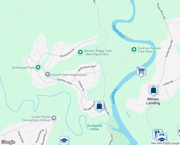 map of restaurants, bars, coffee shops, grocery stores, and more near 6443 Birchview Way in Sooke