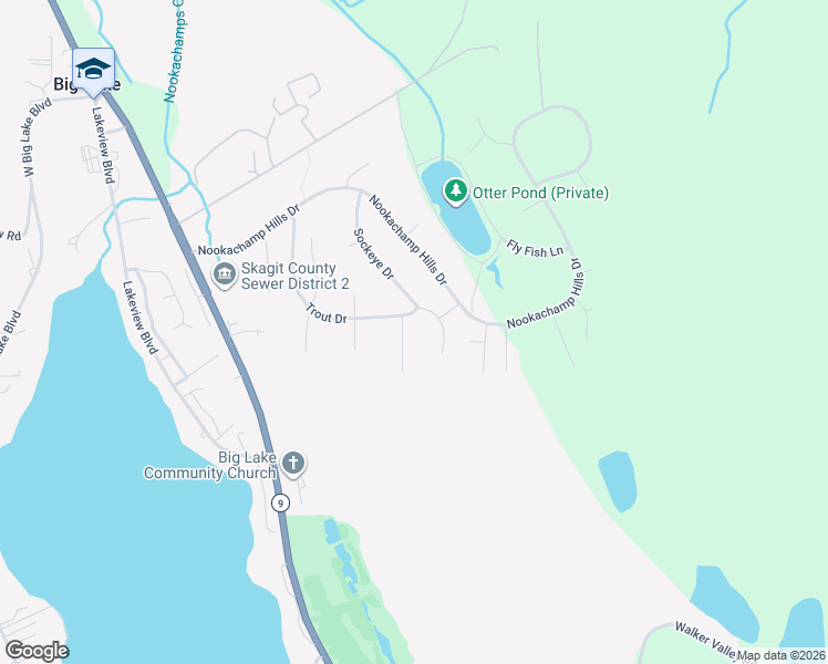 map of restaurants, bars, coffee shops, grocery stores, and more near 17228 River Rock Road in Mount Vernon