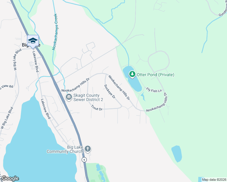 map of restaurants, bars, coffee shops, grocery stores, and more near 23892 Nookachamp Hills Drive in Mount Vernon