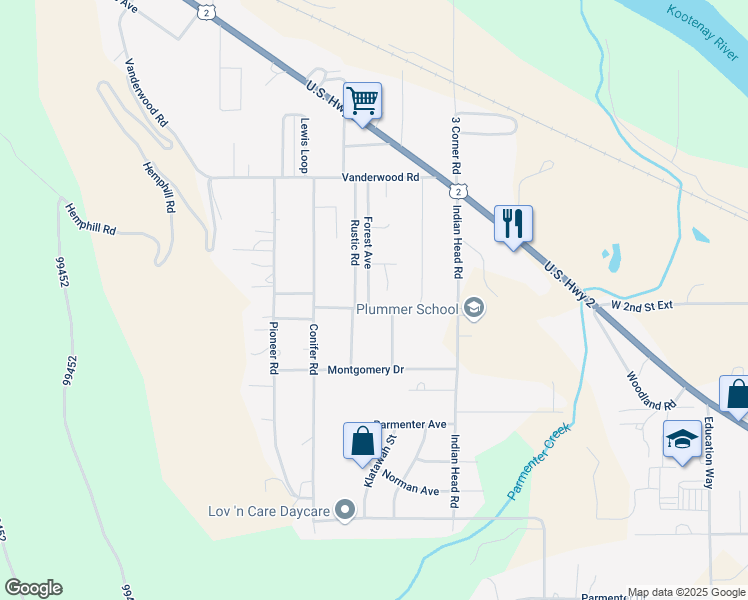map of restaurants, bars, coffee shops, grocery stores, and more near 253 Forest Avenue in Libby
