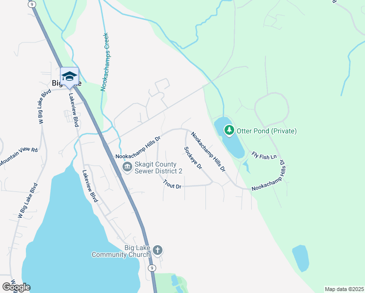 map of restaurants, bars, coffee shops, grocery stores, and more near 17009 Sockeye Drive in Mount Vernon