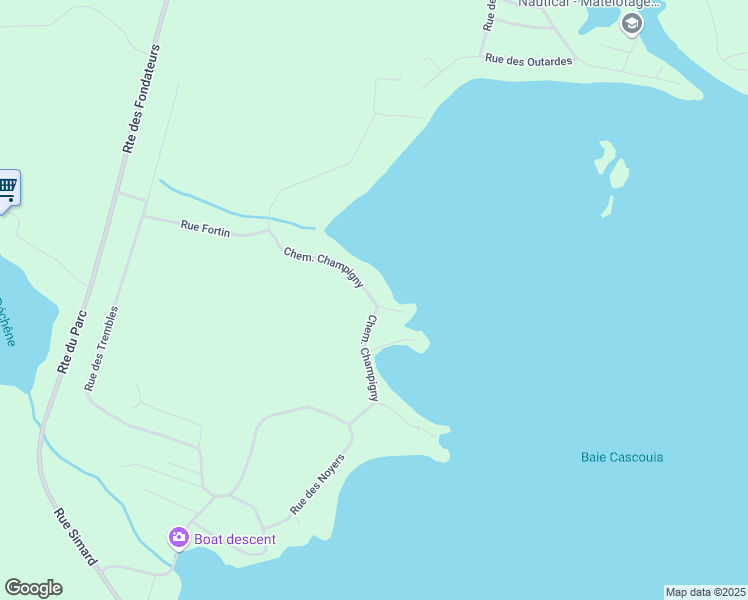 map of restaurants, bars, coffee shops, grocery stores, and more near 431 Chemin Champigny in Larouche