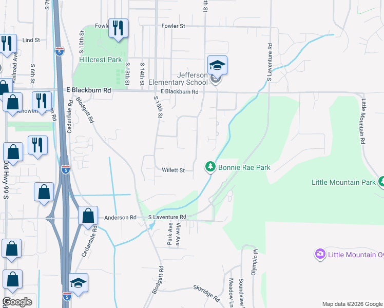 map of restaurants, bars, coffee shops, grocery stores, and more near 2318 Riley Road in Mount Vernon