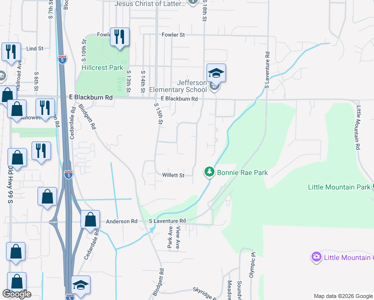 map of restaurants, bars, coffee shops, grocery stores, and more near 2318 Riley Road in Mount Vernon