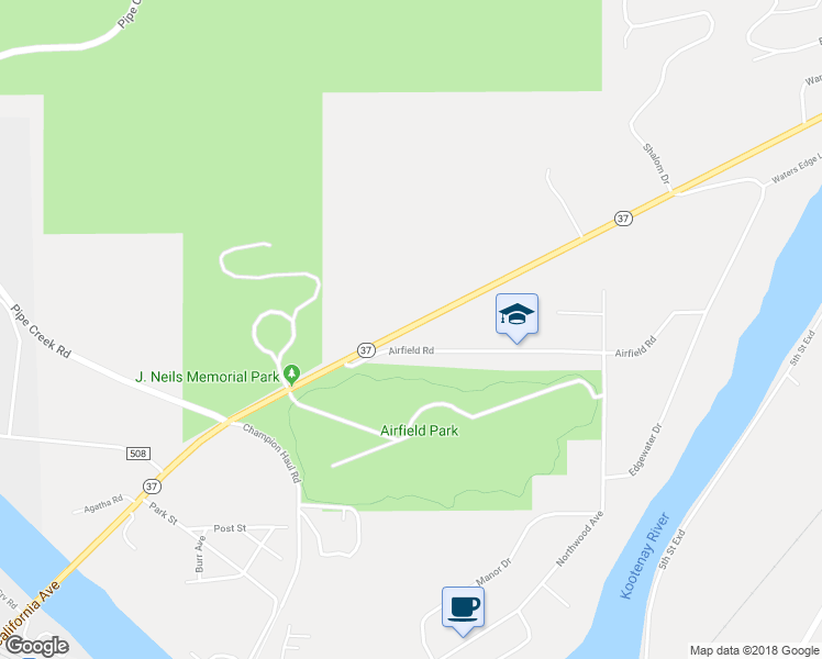 map of restaurants, bars, coffee shops, grocery stores, and more near 1380 Montana 37 in Libby