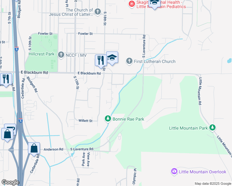 map of restaurants, bars, coffee shops, grocery stores, and more near 2110 South 19th Street in Mount Vernon