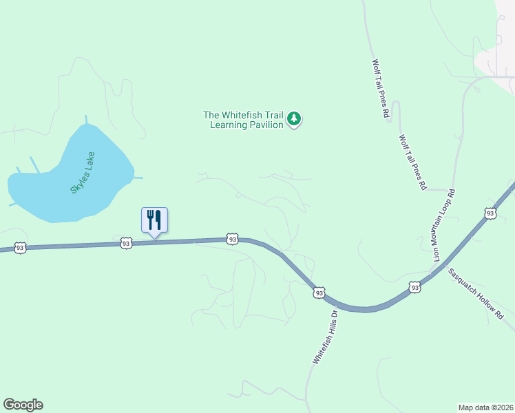 map of restaurants, bars, coffee shops, grocery stores, and more near 101 Little Mountain Road in Whitefish