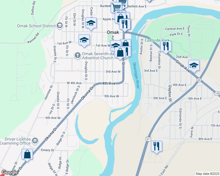 410 Ash Street South, Omak WA Walk Score