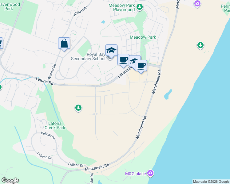 map of restaurants, bars, coffee shops, grocery stores, and more near 368 Tradewinds Avenue in Colwood