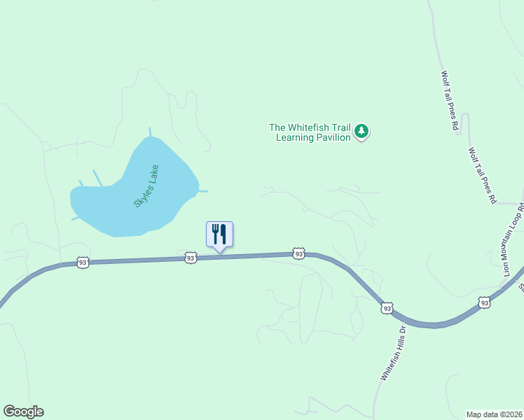 map of restaurants, bars, coffee shops, grocery stores, and more near 135-137 Little Mountain Road in Whitefish
