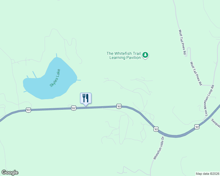 map of restaurants, bars, coffee shops, grocery stores, and more near 137 Little Mountain Road in Whitefish