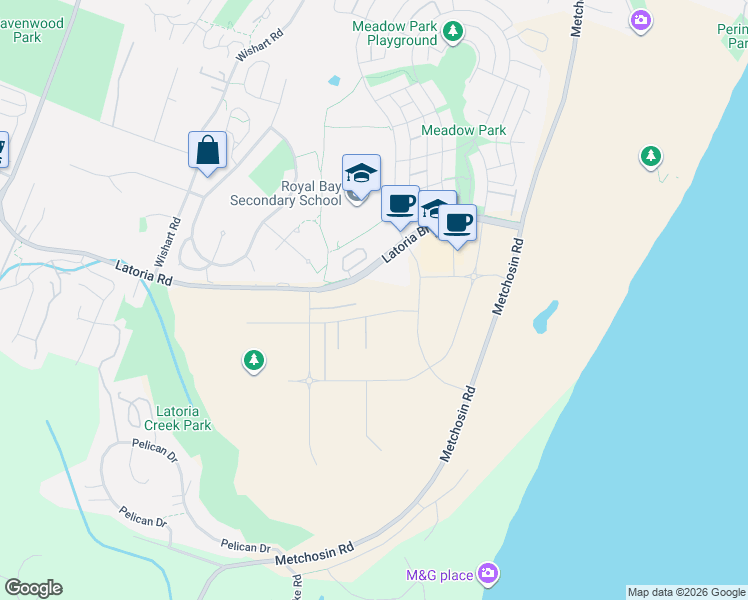 map of restaurants, bars, coffee shops, grocery stores, and more near 368 Tradewinds Avenue in Colwood