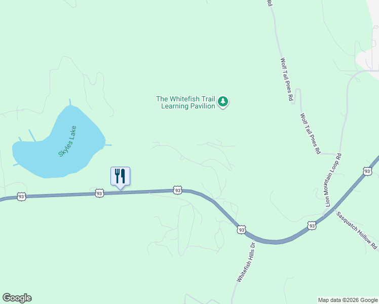 map of restaurants, bars, coffee shops, grocery stores, and more near 131 Little Mountain Rd in Whitefish