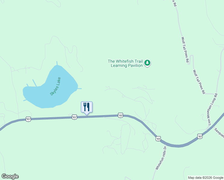 map of restaurants, bars, coffee shops, grocery stores, and more near 135-137 Little Mountain Road in Whitefish