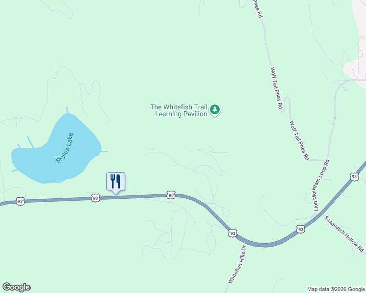 map of restaurants, bars, coffee shops, grocery stores, and more near 131 Little Mountain Road in Whitefish