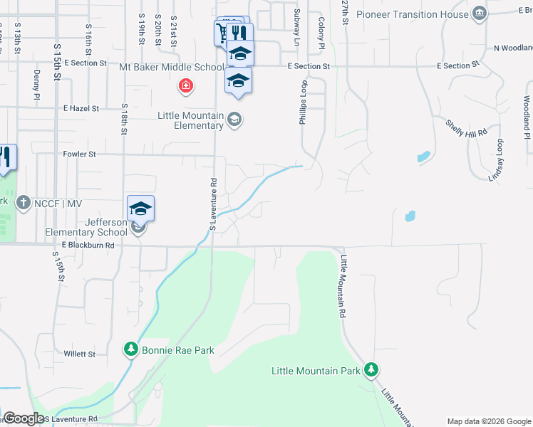 map of restaurants, bars, coffee shops, grocery stores, and more near 1876 Silver Loop in Mount Vernon