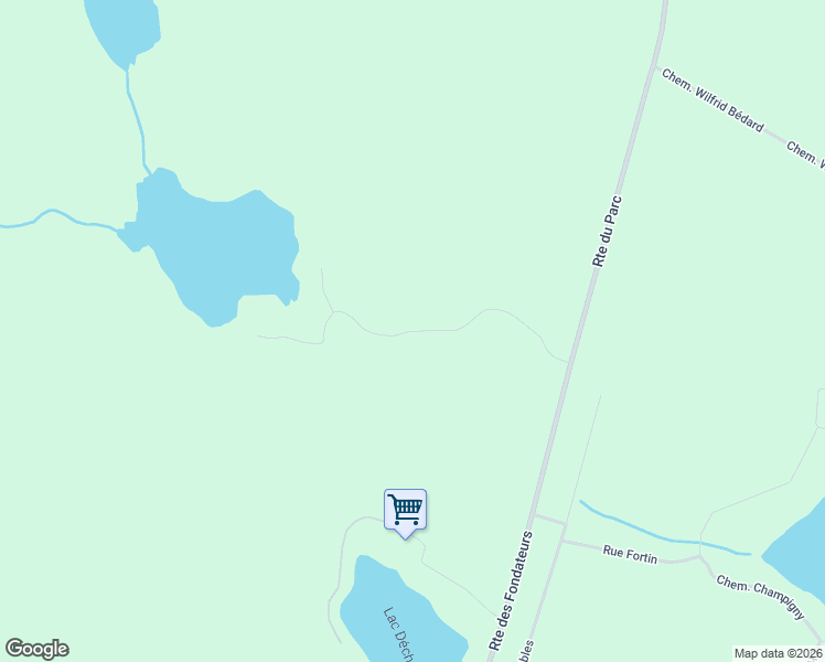 map of restaurants, bars, coffee shops, grocery stores, and more near Chemin du Lac Déry in Larouche