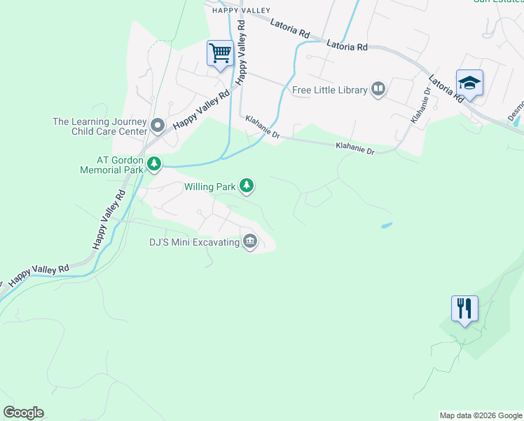 map of restaurants, bars, coffee shops, grocery stores, and more near Wild Ridge Way in Victoria