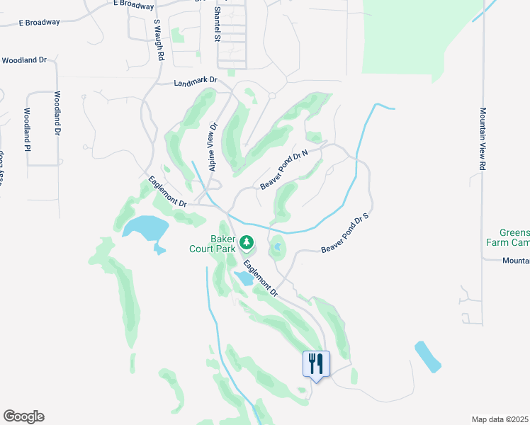 map of restaurants, bars, coffee shops, grocery stores, and more near 1606 Birch Court in Mount Vernon