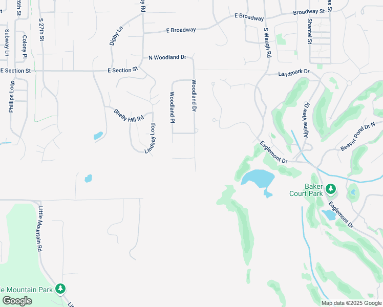 map of restaurants, bars, coffee shops, grocery stores, and more near 1801 Woodland Drive in Mount Vernon