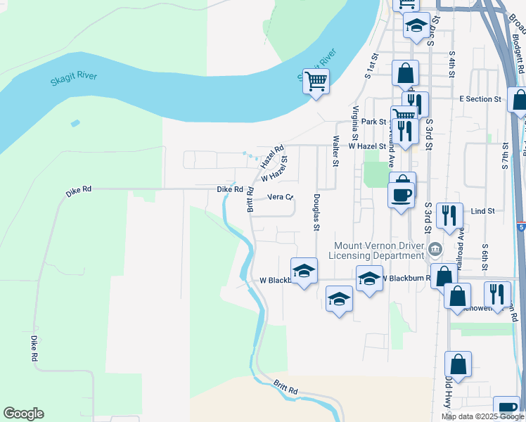 map of restaurants, bars, coffee shops, grocery stores, and more near in Mount Vernon