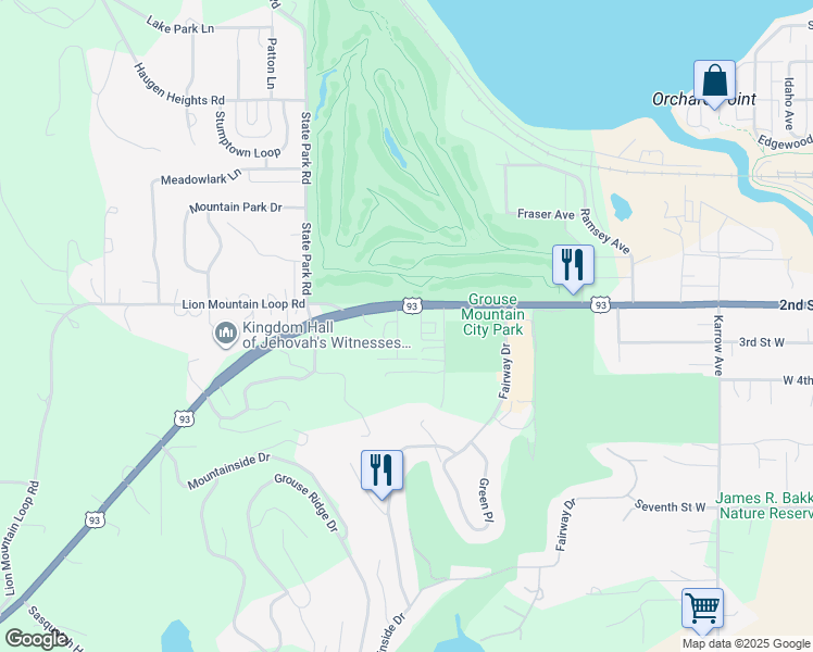 map of restaurants, bars, coffee shops, grocery stores, and more near 213 Fox Hollow Lane in Whitefish