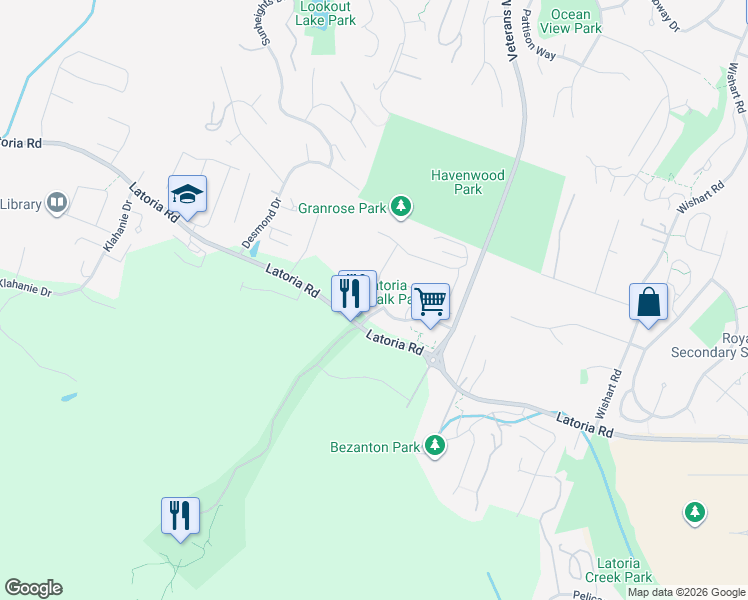 map of restaurants, bars, coffee shops, grocery stores, and more near in Colwood