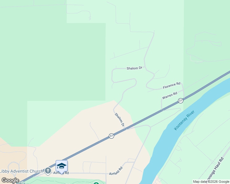 map of restaurants, bars, coffee shops, grocery stores, and more near 30 Shalom Kerry Road in Libby