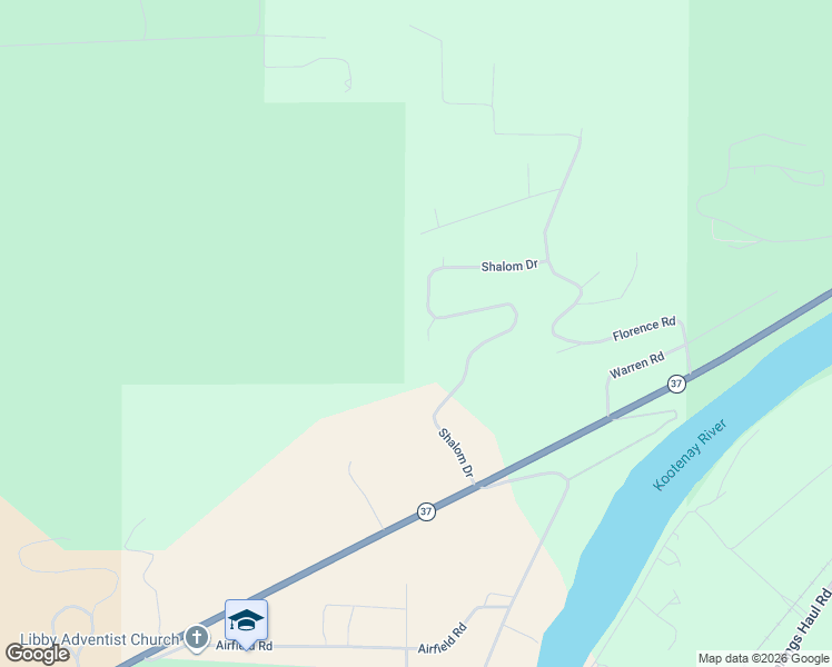 map of restaurants, bars, coffee shops, grocery stores, and more near 30 Shalom Kerry Road in Libby