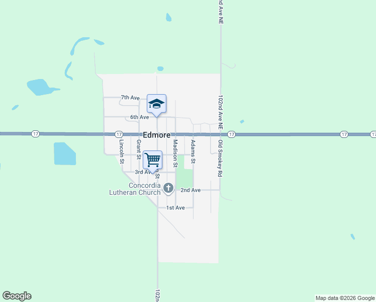map of restaurants, bars, coffee shops, grocery stores, and more near 300-518 Adams Street in Edmore
