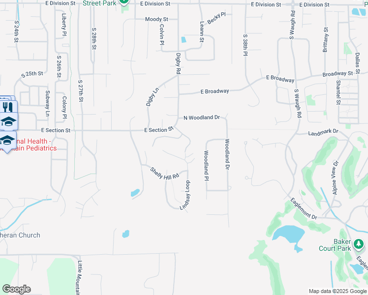 map of restaurants, bars, coffee shops, grocery stores, and more near 1411 Digby Place in Mount Vernon