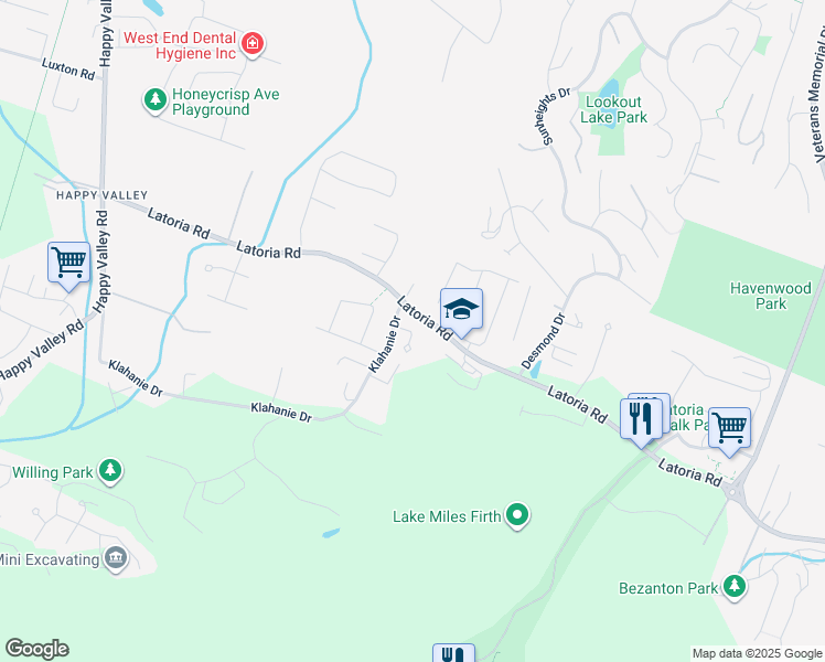 map of restaurants, bars, coffee shops, grocery stores, and more near in Langford