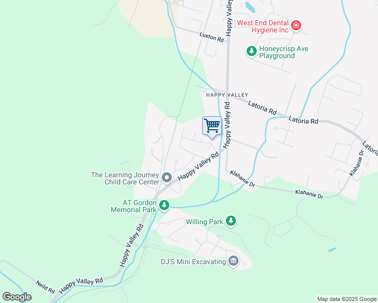 map of restaurants, bars, coffee shops, grocery stores, and more near Vitality Road in Victoria