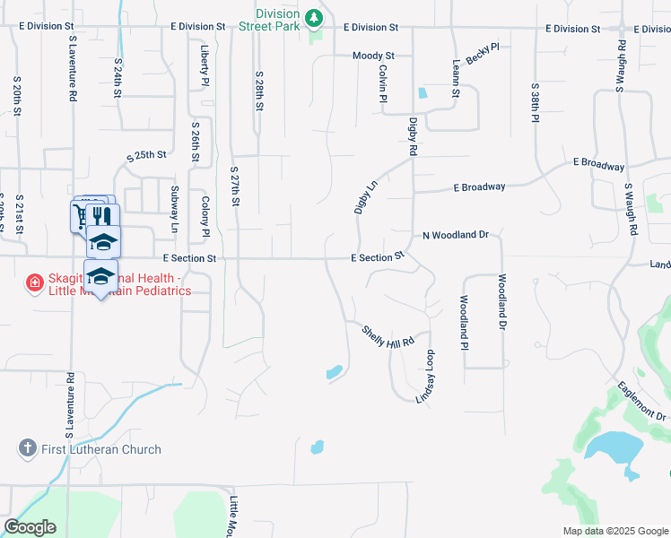 map of restaurants, bars, coffee shops, grocery stores, and more near 1116 Maddox Creek Lane in Mount Vernon