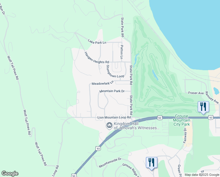 map of restaurants, bars, coffee shops, grocery stores, and more near 1146 Meadowlark Lane in Whitefish