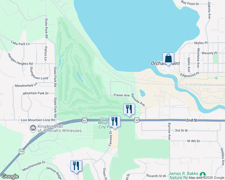 map of restaurants, bars, coffee shops, grocery stores, and more near 536 Ramsey Avenue in Whitefish
