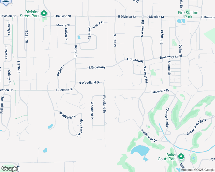 map of restaurants, bars, coffee shops, grocery stores, and more near 3715 North Woodland Drive in Mount Vernon