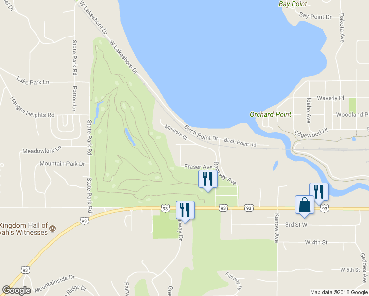 map of restaurants, bars, coffee shops, grocery stores, and more near 536 Ramsey Avenue in Whitefish