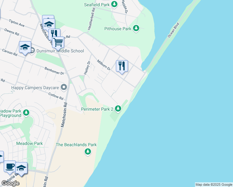 map of restaurants, bars, coffee shops, grocery stores, and more near 3381 Anchorage Avenue in Victoria