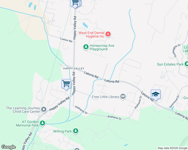 map of restaurants, bars, coffee shops, grocery stores, and more near 948 Latoria Road in Victoria