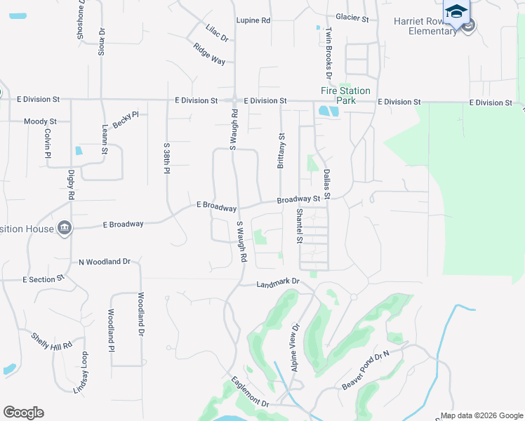 map of restaurants, bars, coffee shops, grocery stores, and more near 4225 East Broadway in Mount Vernon