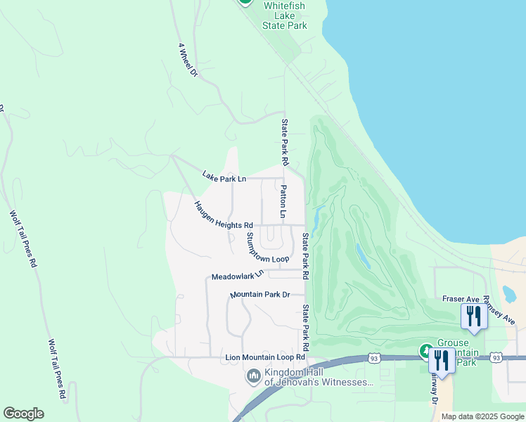 map of restaurants, bars, coffee shops, grocery stores, and more near 810 Patton Lane in Whitefish