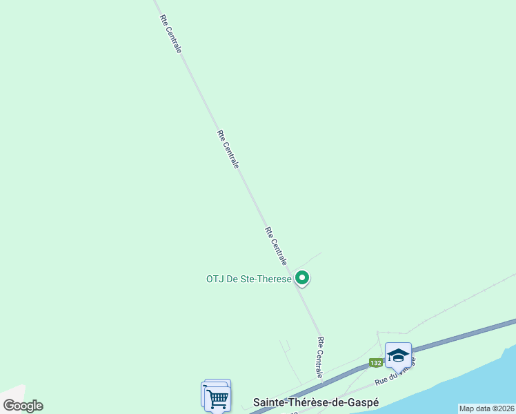 map of restaurants, bars, coffee shops, grocery stores, and more near 54 Route Centrale in Sainte-Thã©Rã¨Se-De-Gaspã©