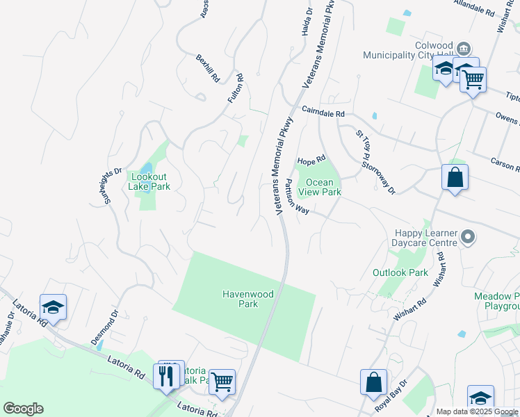 map of restaurants, bars, coffee shops, grocery stores, and more near Resolution Way in Colwood